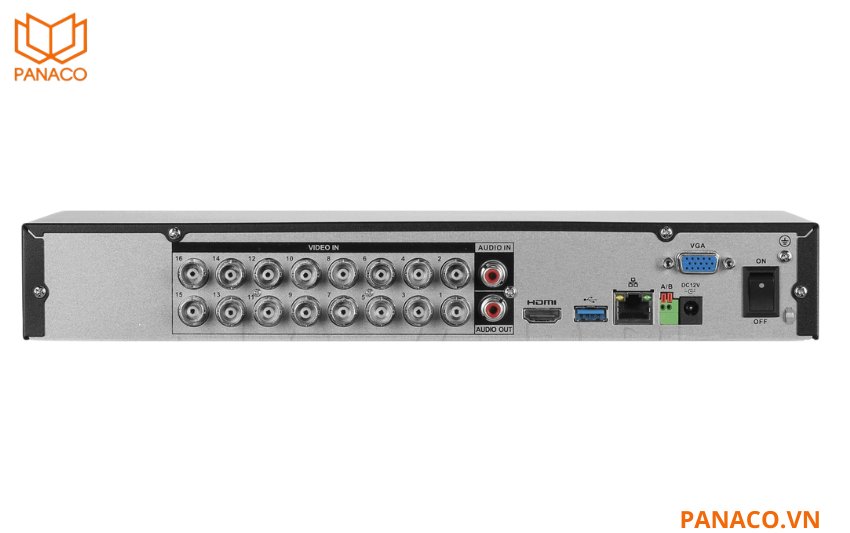 Đầu ghi Dahua DH-XVR5116H-4KL-I3  được trang bị 2 cổng USB 2.0, 1 cổng mạng RJ45 tốc độ 1000Mbps