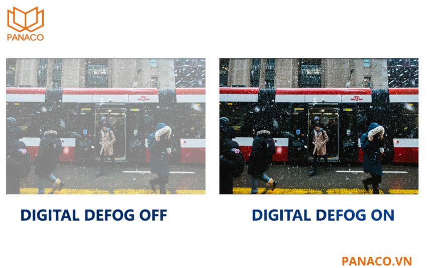Camera Dahua DH-IPC-HDBW3441F-AS-S2 được trang bị Defog giúp cải thiện chất lượng hình khi trời sương, hơi nước hoặc bụi mù