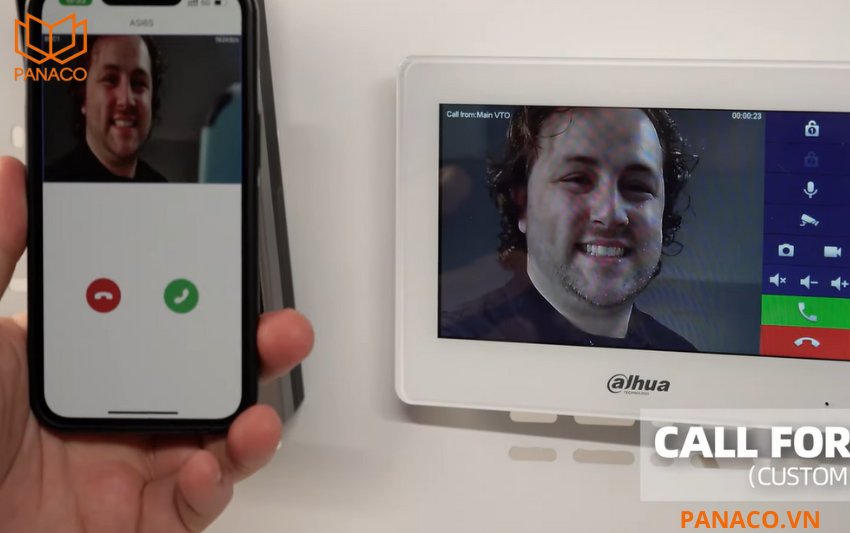 Dahua DHI-ASI6214S-PW cho phép gọi video trực tiếp giữa thiết bị và điện thoại hoặc màn hình trong nhà