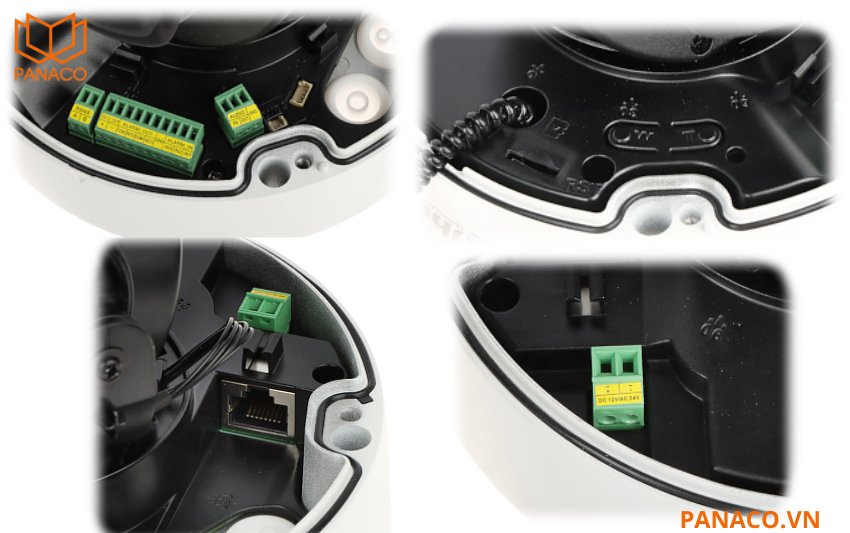 DH-IPC-HDBW5842H-ZHE camera được trang bị ba cổng báo động vào và hai cổng báo động ra