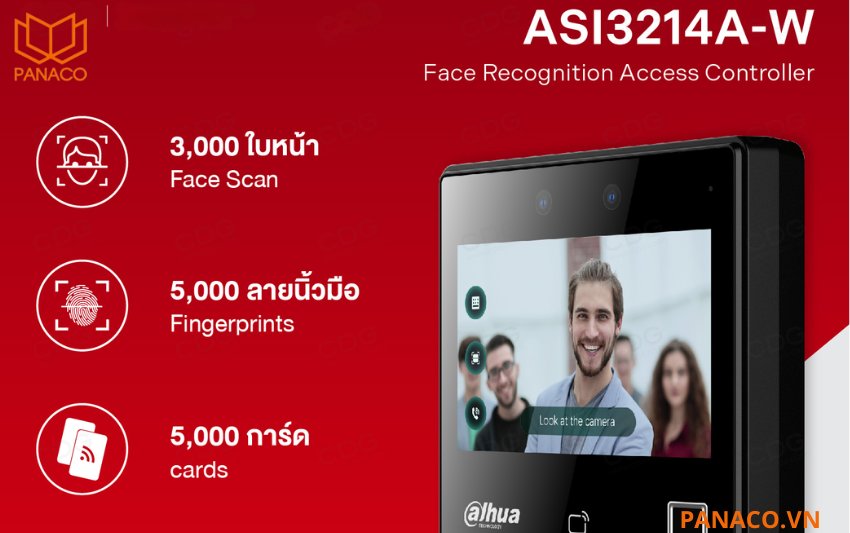 Máy chấm công khuôn mặt vân tay Dahua DHI-ASI3214A-W