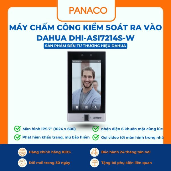 Thiết bị kiểm soát ra vào nhận diện khuôn mặt Dahua DHI-ASI7214S-W