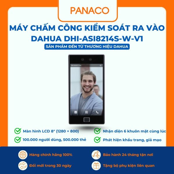 Thiết bị kiểm soát ra vào nhận diện khuôn mặt Dahua DHI-ASI8214S-W-V1