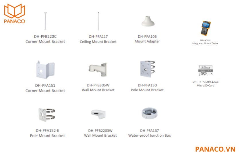 Phụ kiện chính hãng cho camera Dahua DH-IPC-HDW3849T-ZS-IL