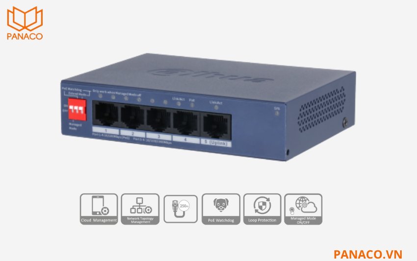 Switch Cloud 5 cổng Dahua DH-CS4005-4ET1GT-36