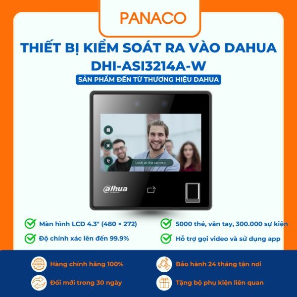 Máy chấm công khuôn mặt vân tay Dahua DHI-ASI3214A-W