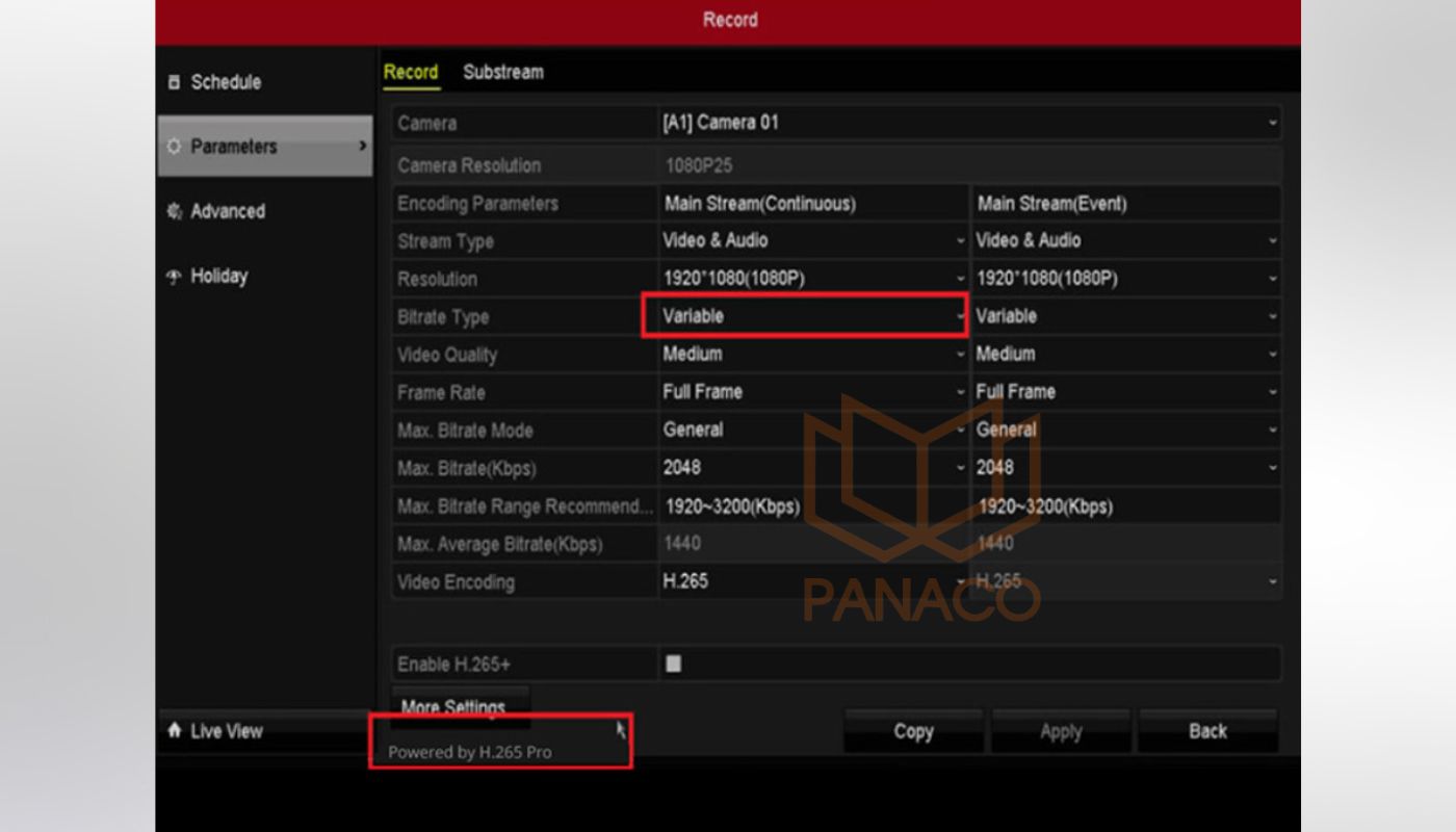 Tối ưu dung lượng để tăng độ nét camera Hikvision Tối ưu dung lượng để tăng độ nét camera Hikvision