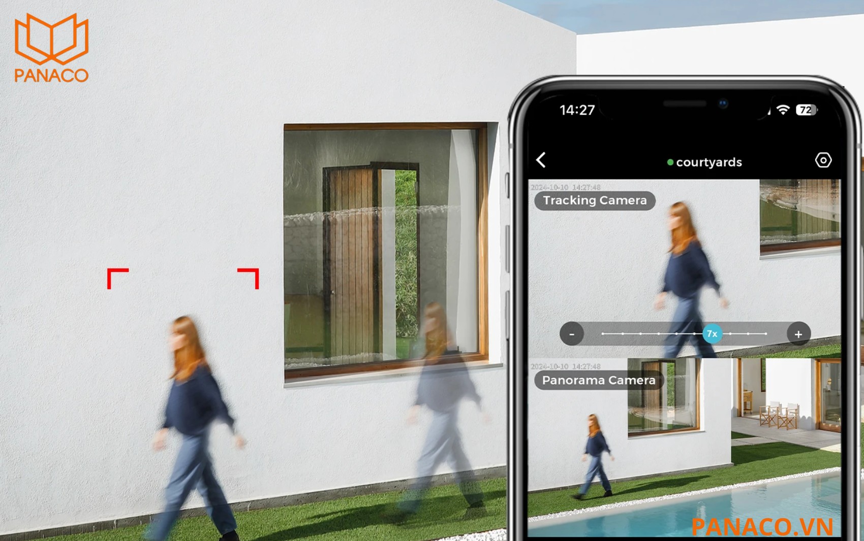 Khi phát hiện đối tượng camera sẽ bám theo chuyển động của đối tượng