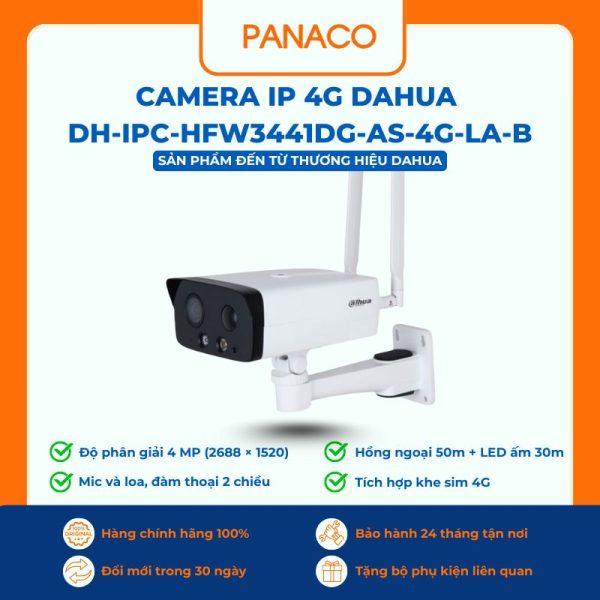 Camera IP 4G Dahua DH-IPC-HFW3441DG-AS-4G-LA-B