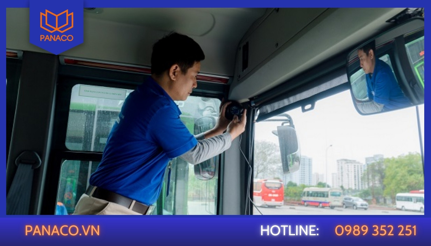 camera lắp xe khách tại vị trí tài xế