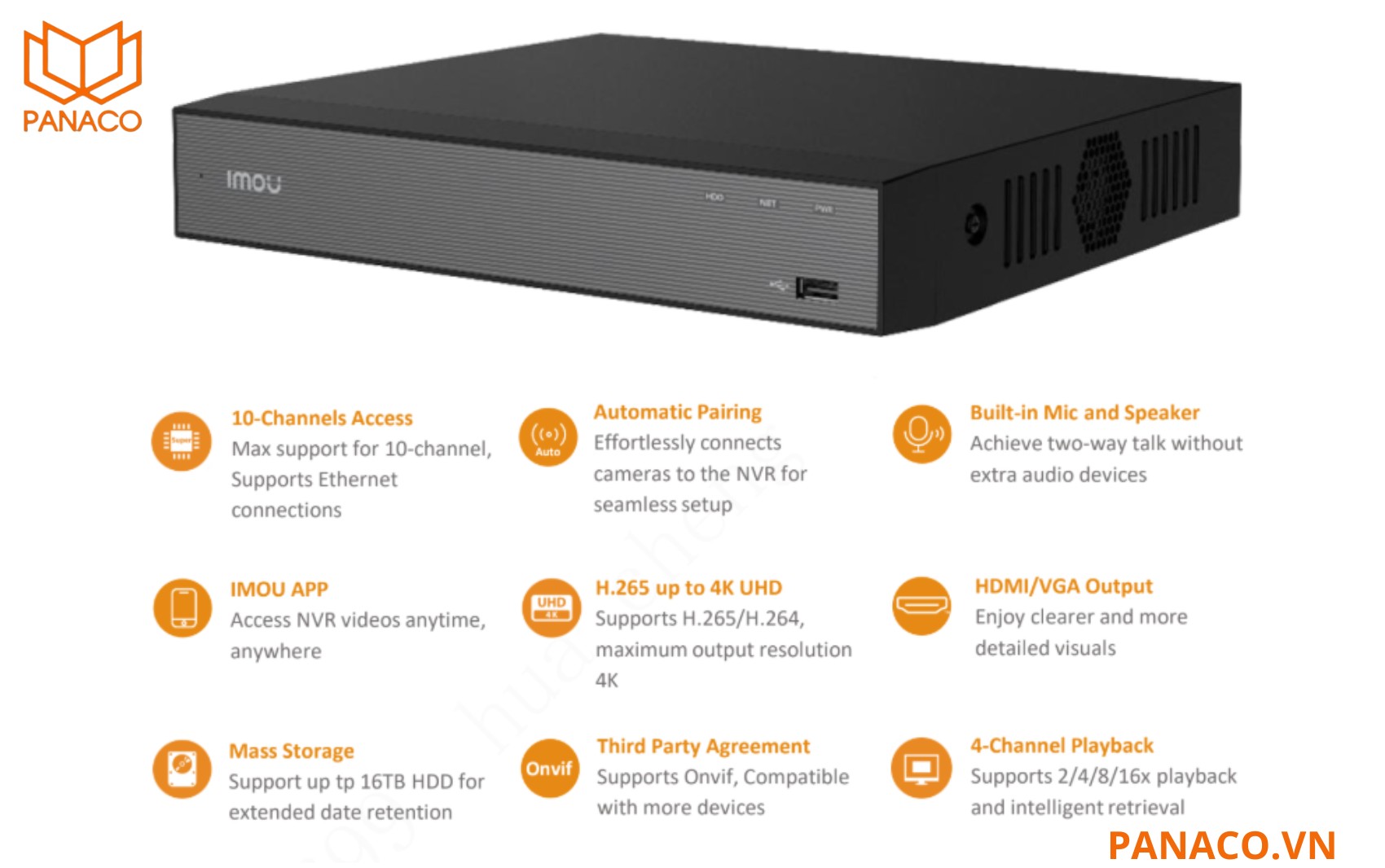 Đầu ghi hình NVR 10 kênh Imou NVR-N110-8A0E