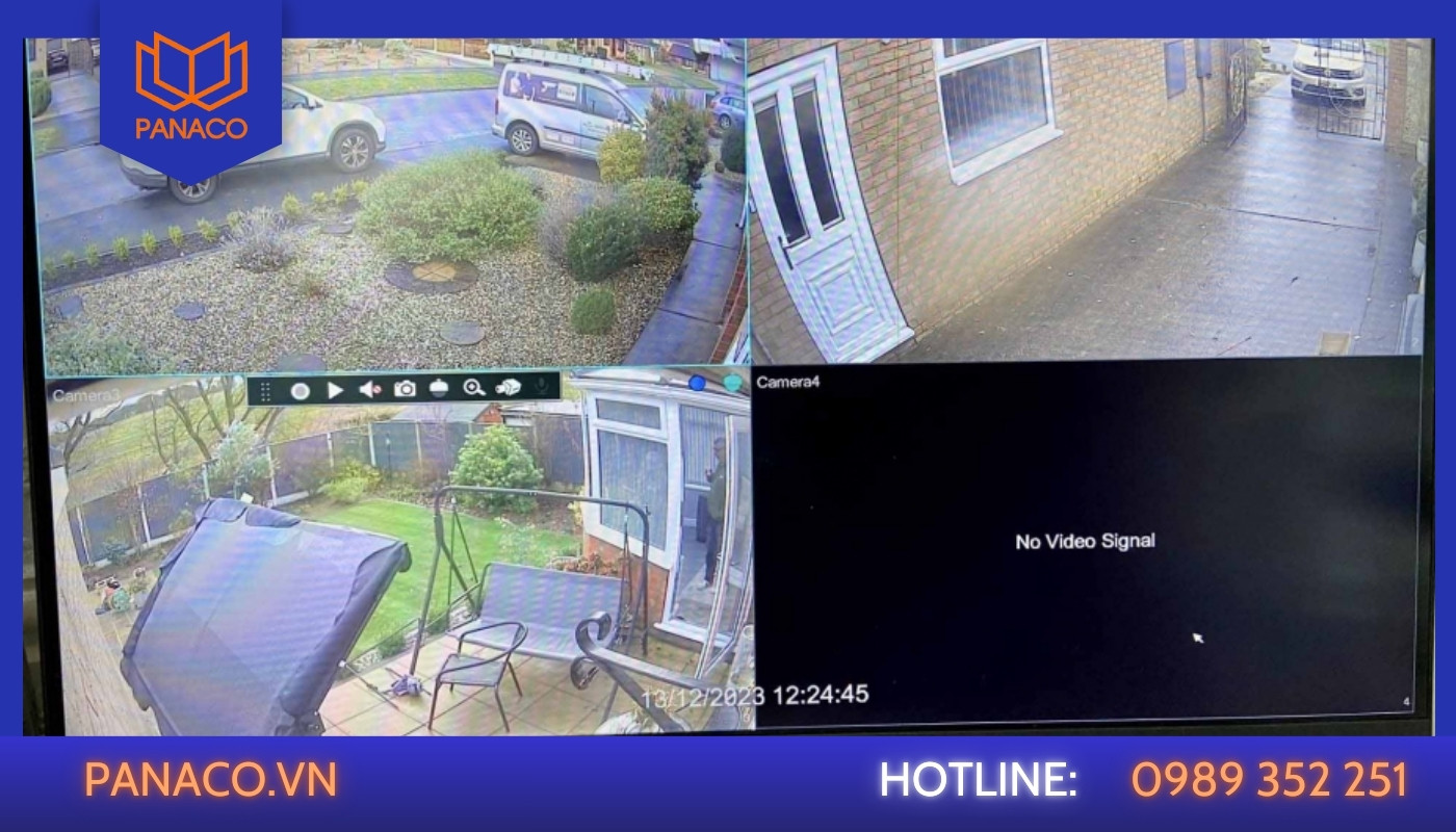 Khi bật màn hình nhưng không thấy hình ảnh camera, hoặc chỉ hiển thị một số kênh trong khi các kênh còn lại báo mất tín hiệu