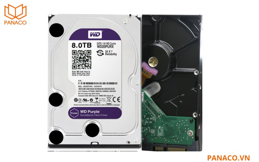 Với dung lượng lên đến 8TB, ổ cứng WD Purple WD84PURU đáp ứng tốt nhu cầu lưu trữ video trong thời gian dài
