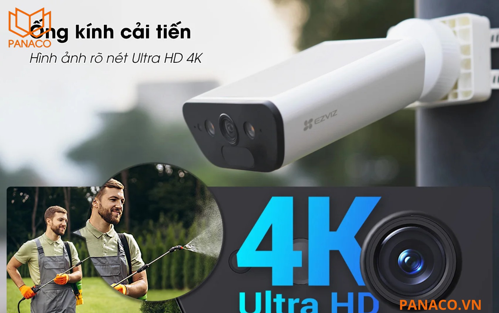 Camera dùng pin Ezviz CB5 4K trang bị độ phân giải cực cao 3840 × 2160