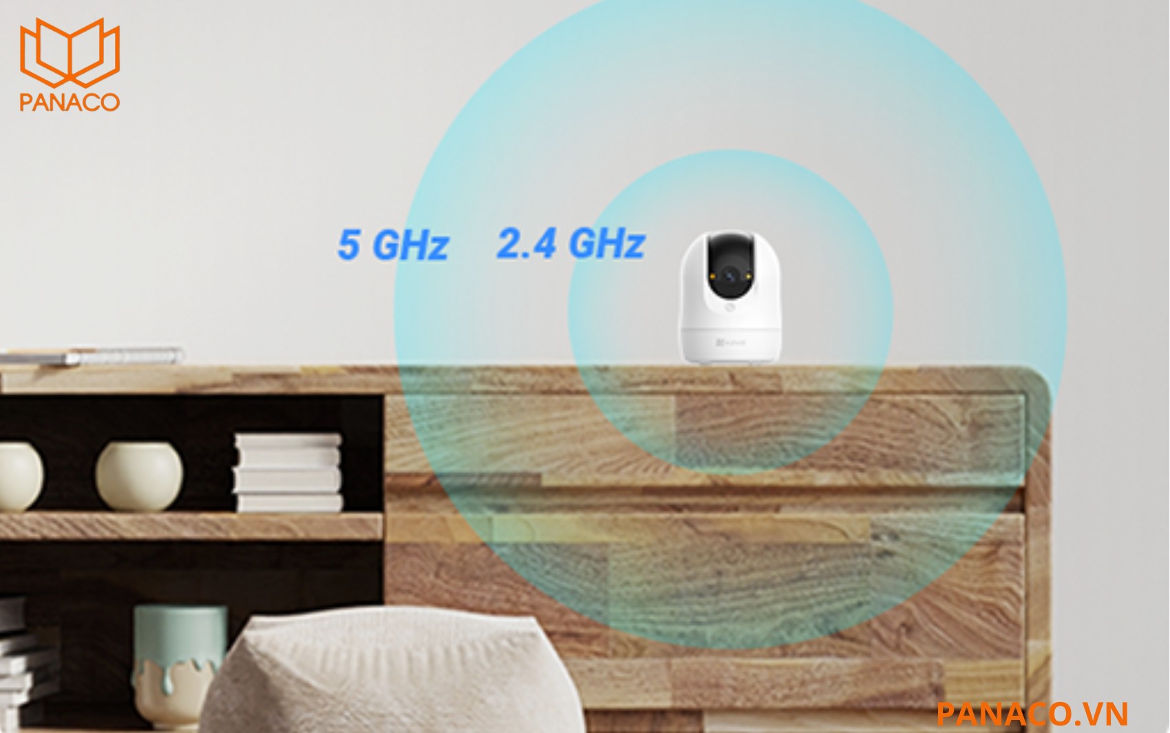 Camera hỗ trợ Wi-Fi băng tần kép 2.4GHz & 5GHz