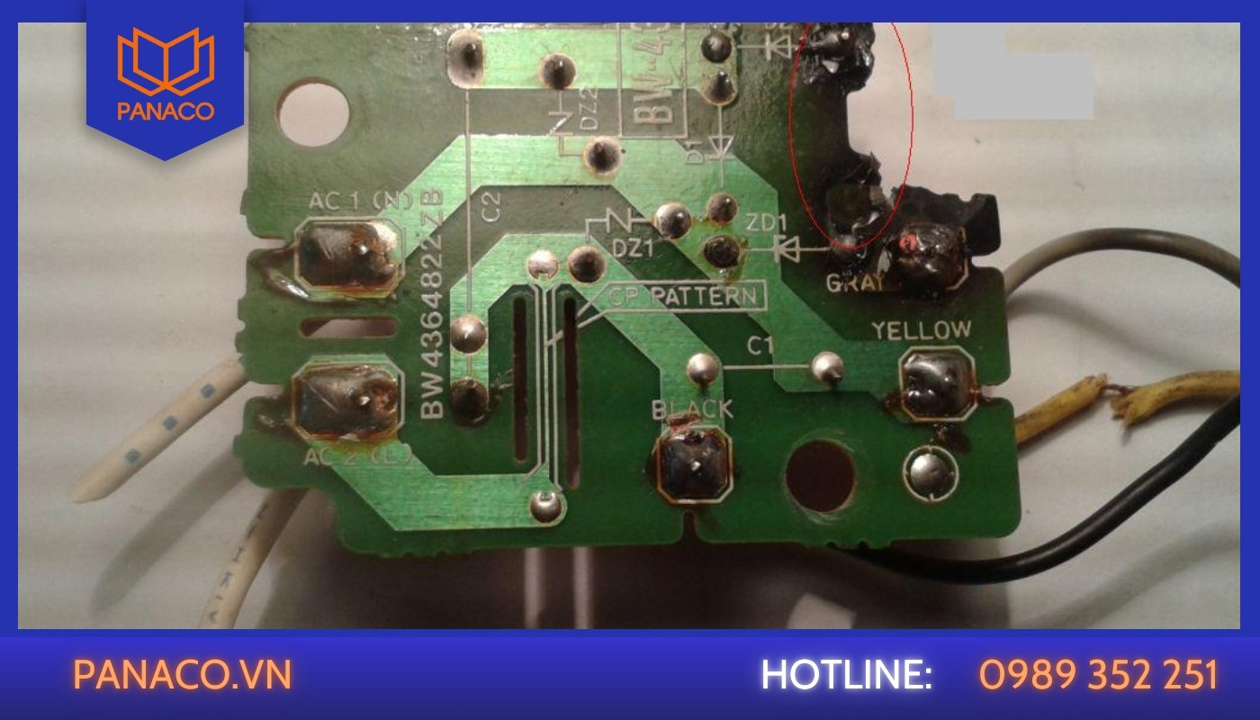 Camera Ezviz bị cháy bo mạch nặng, hỏng IC chính