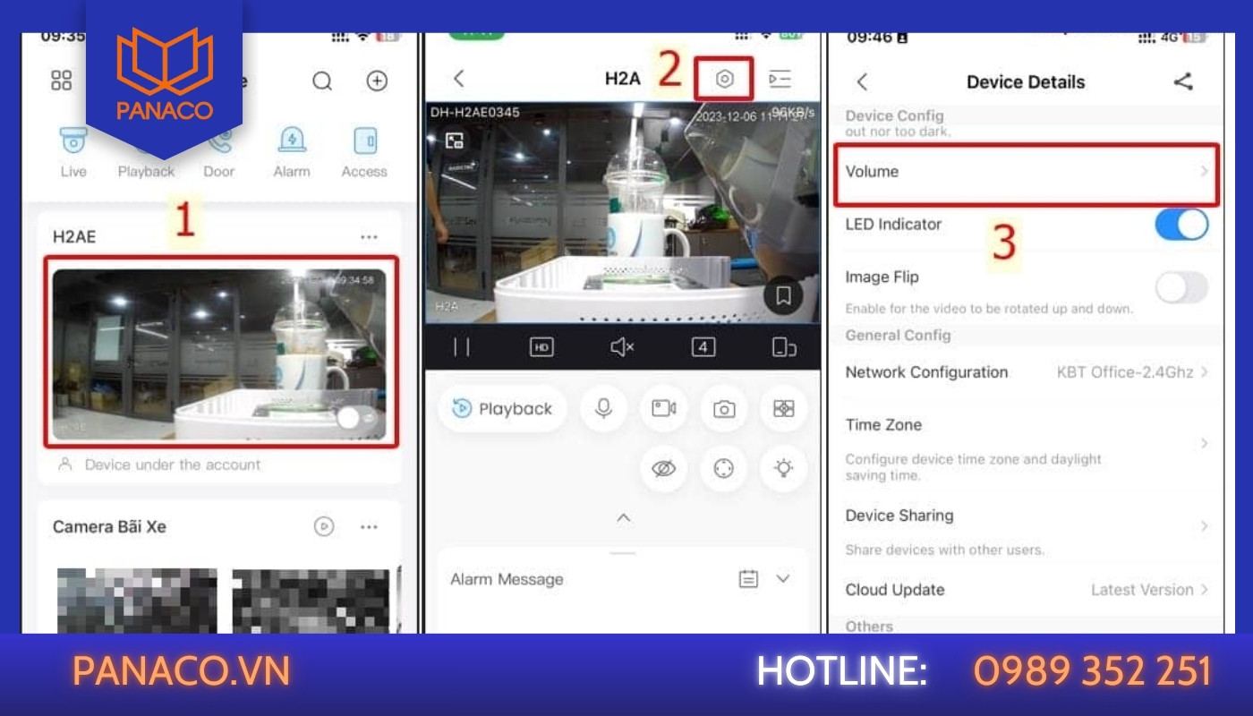 Kiểm tra và bật âm thanh trên app DMSS