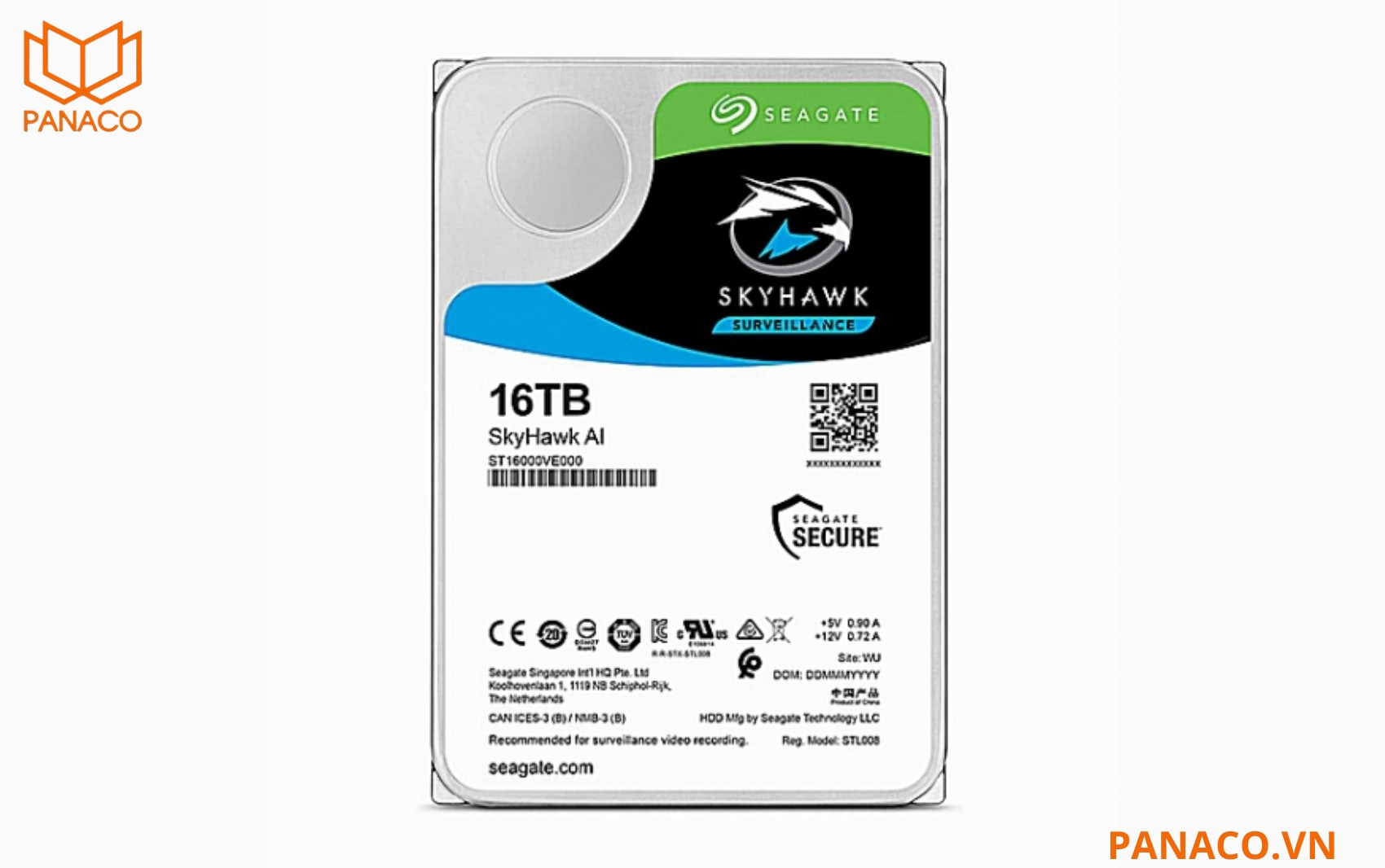 Đầu ghi hỗ trợ 1 ổ cứng SATA dung lượng tối đa lên đến 16TB