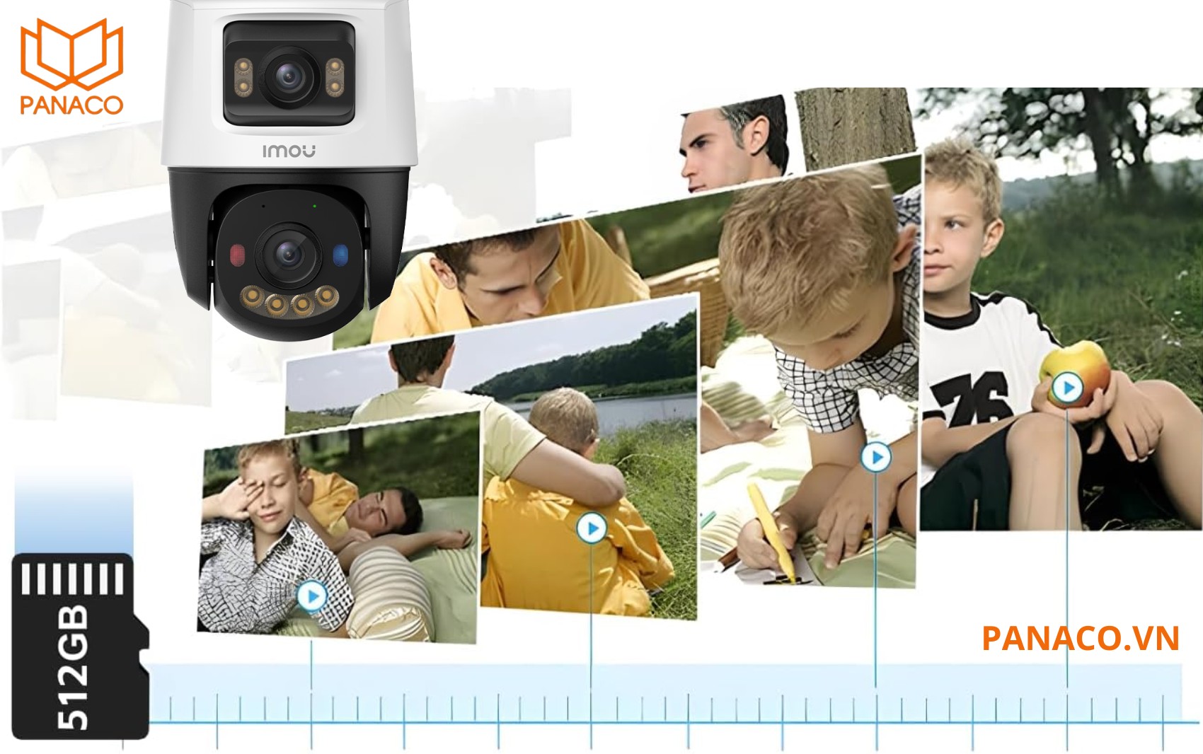 Imou IPC-PS70FP-6M0 hỗ trợ khe cắm thẻ nhớ MicroSD dung lượng 512GB