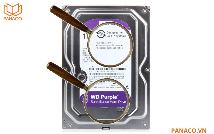 WD Purple 1TB WD10PURZ được Western Digital thiết kế chuyên biệt cho hệ thống camera giám sát, khác hoàn toàn so với các dòng ổ cứng máy tính thông thường