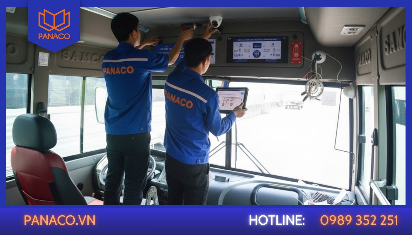 Panaco thi công lắp đặt camera cho xe khách, xe buýt