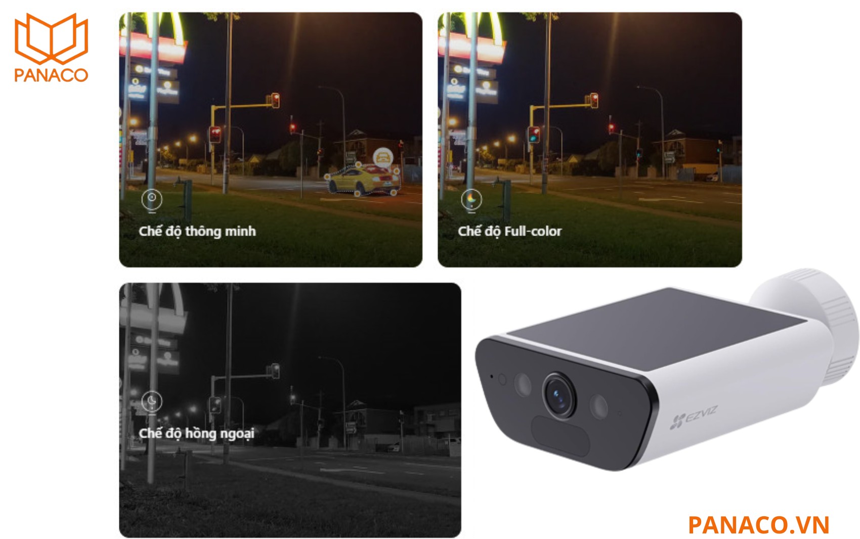CS-CB5-R100-2F8WFL cung cấp 3 chế độ ban đêm linh hoạt