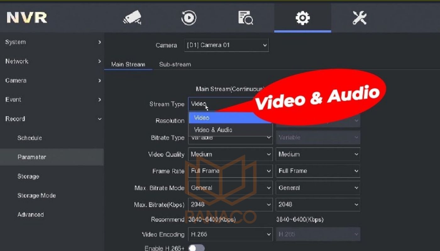 Cài đặt trên đầu ghi NVR/DVR