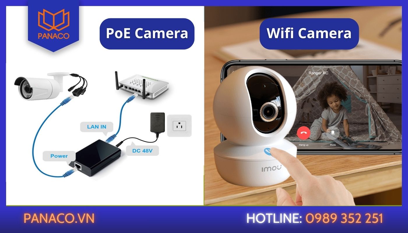 camera PoE so với camera wifi về cách truyền tải dữ liệu