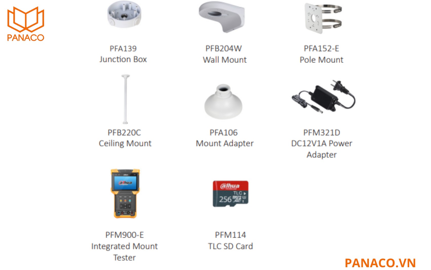 Hệ thống phụ kiện mua kèm camera Dahua DH-IPC-HDBW5241FP-M-SA