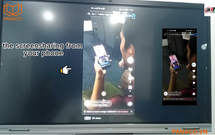 Màn hình DHI-LCH75-MC410-B hỗ trợ trình chiếu không dây