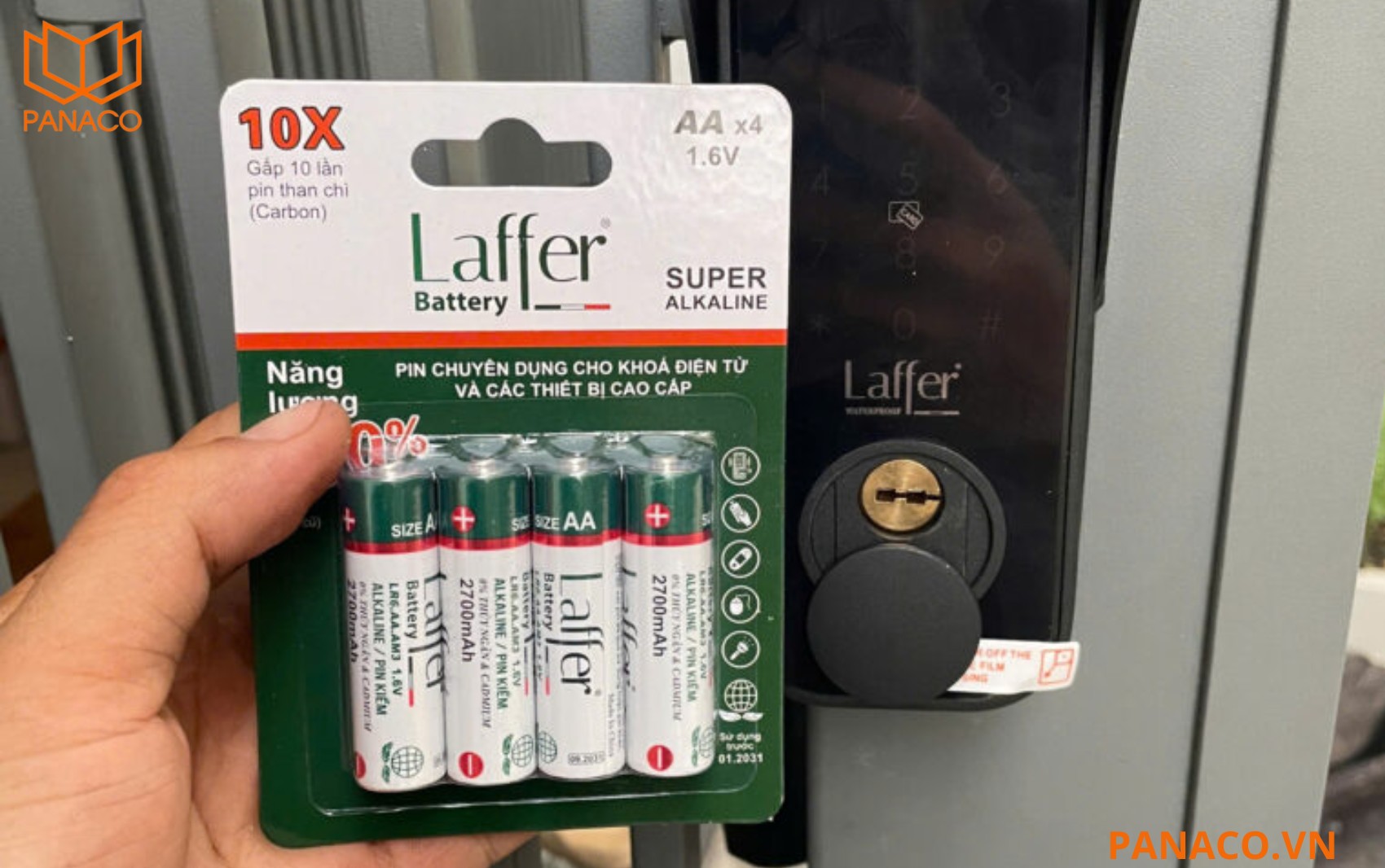Pin AA cho khóa cửa Laffer (12 vỉ)