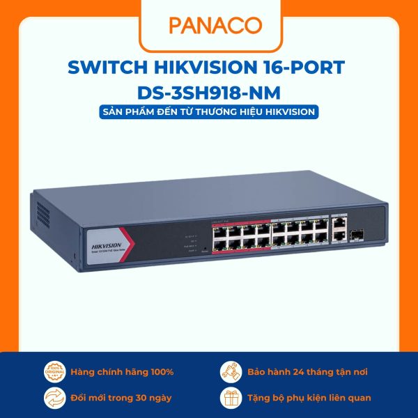 Switch HIKVISION DS-3SH918-NM 16-Port 10/100M PoE