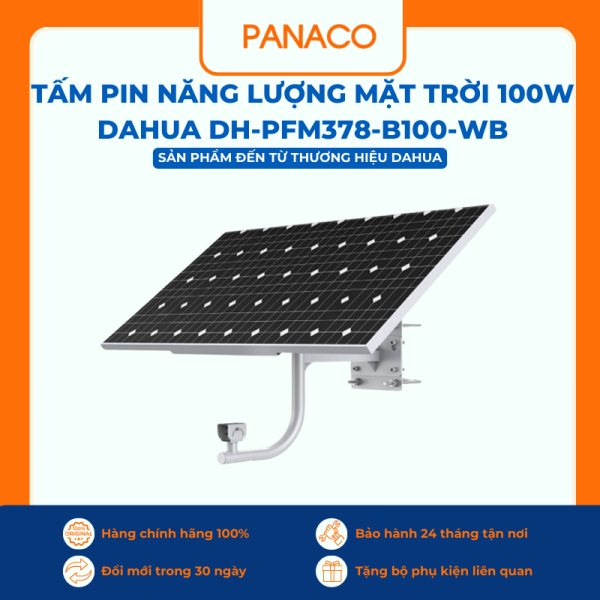 Tấm Pin Năng Lượng Mặt Trời 100W Dahua DH-PFM378-B100-WB