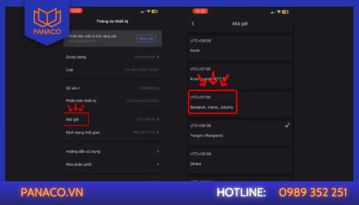 Thiết lập Múi giờ (Time Zone)