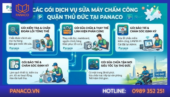 Các gói dịch vụ sửa máy chấm công quận Thủ Đức tại Panaco