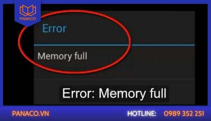 Màn hình hiển thị thông báo Memory Full