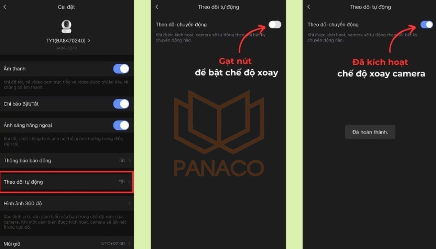 Hoàn tất bật theo dõi chuyển động trên camera ezviz