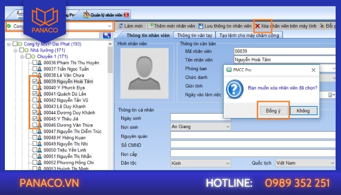 Cách xóa nhân viên bằng phần mềm trên máy tính
