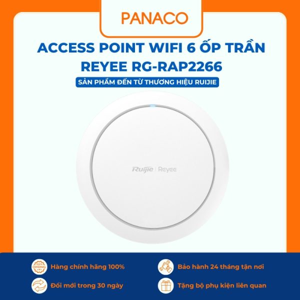 Access point WiFi 6 ốp trần Reyee RG-RAP2266