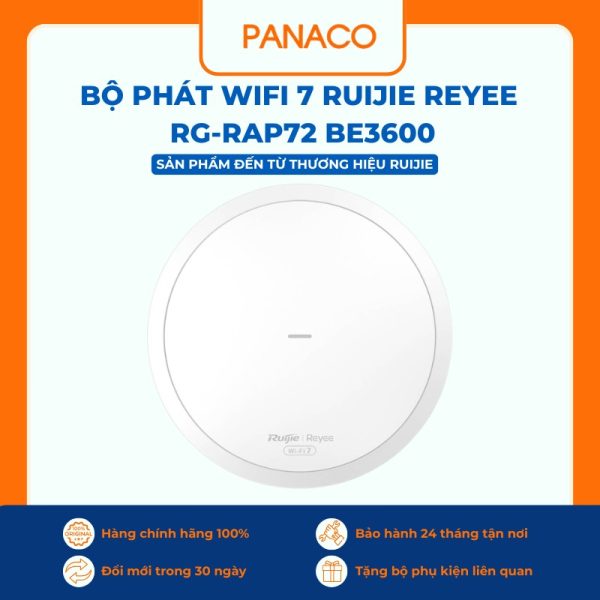 Bộ phát WiFi 7 Ruijie Reyee RG-RAP72 BE3600
