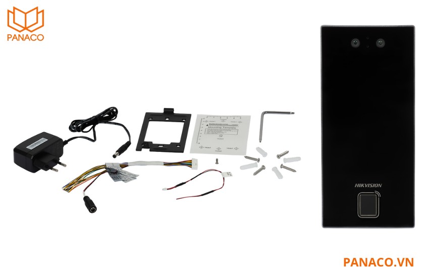 Box máy chấm công khuôn mặt Hikvision DS-K1T344MBFWX-E1 gồm có