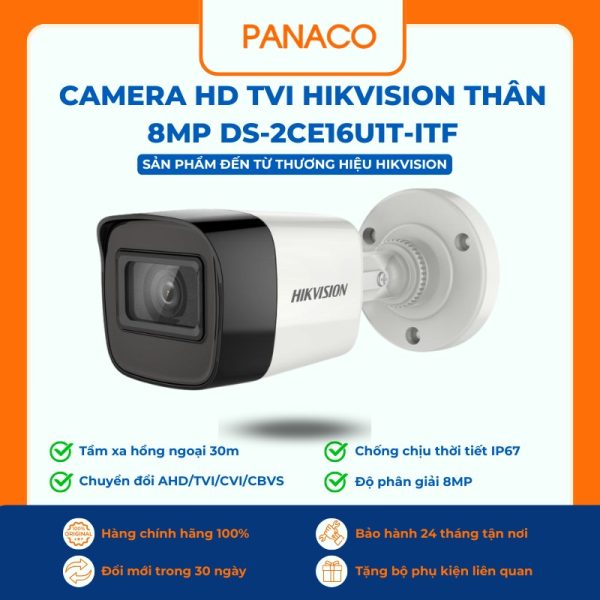 Camera HD TVI Hikvision thân 8MP DS-2CE16U1T-ITF