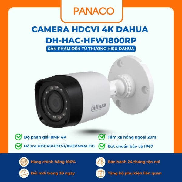 Camera HDCVI 4K Dahua DH-HAC-HFW1800RP