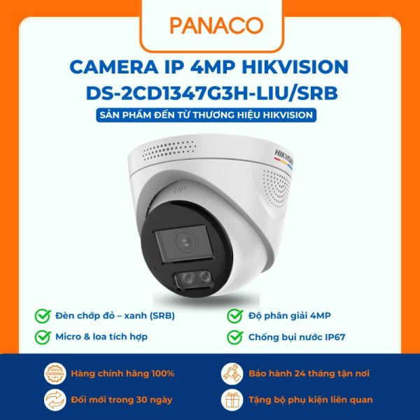 Camera IP 4MP HIKVISION DS-2CD1347G3H-LIU/SRB