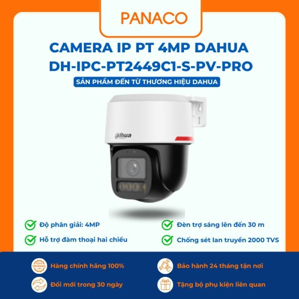 Camera IP PT 4MP DAHUA DH-IPC-PT2449C1-S-PV-PRO