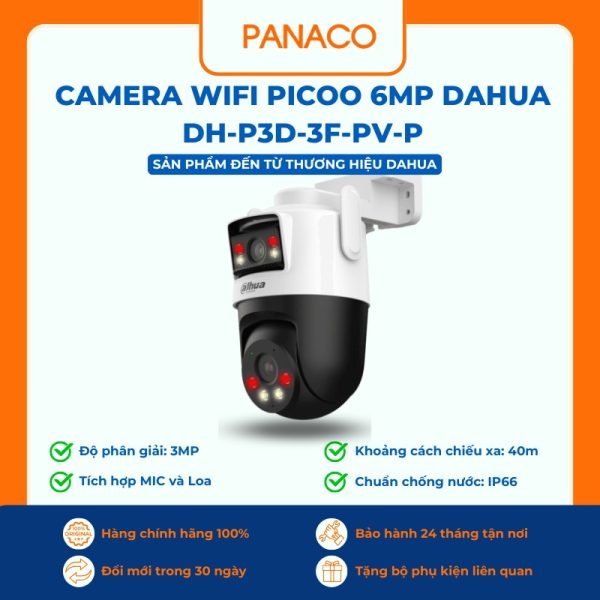 Camera Wifi Picoo 6MP Dahua DH-P3D-3F-PV-P