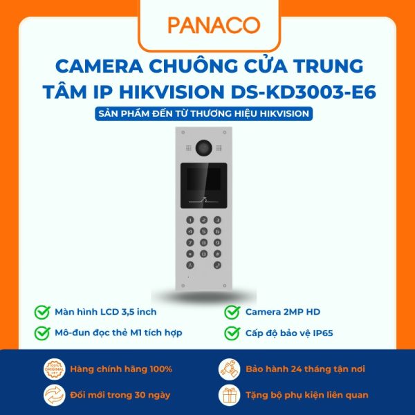 Camera chuông cửa trung tâm IP Hikvision DS-KD3003-E6