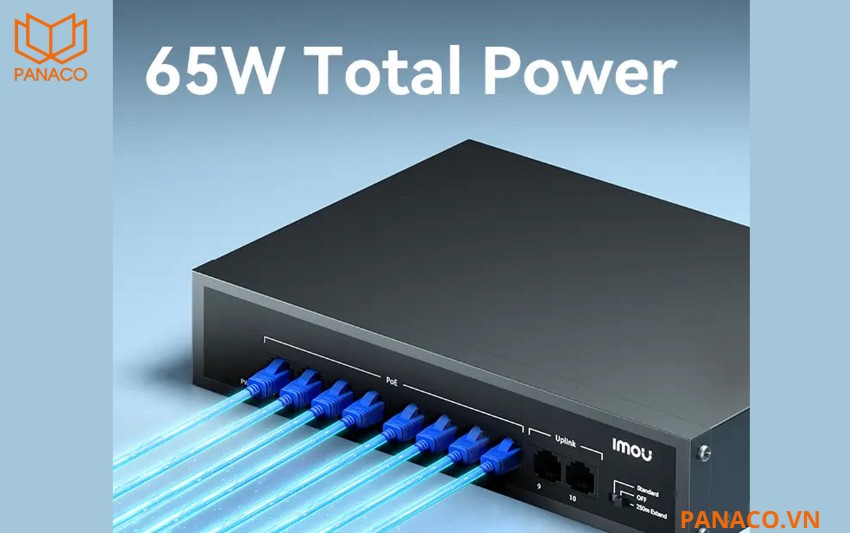 Công suất PoE mạnh mẽ lên đến 30W mỗi cổng