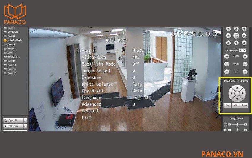 DS-2CE78H8T-IT3F điều khiển từ xa tiện lợi qua menu OSD