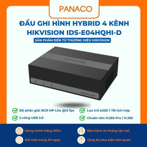 Đầu ghi hình Hybrid 4 kênh Hikvision iDS-E04HQHI-D